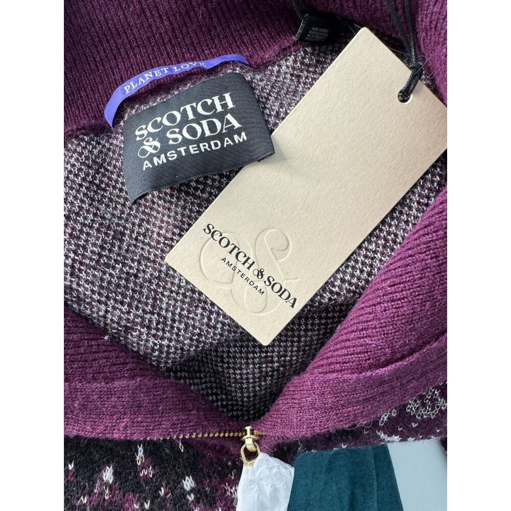 Scotch & Soda XL Wool Alpaca Blend Half-Zip Pullover Jacquard Sweater NEW - Picture 8 of 9